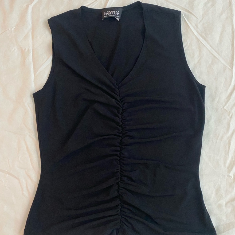 Black Ruched Tank Top - Picture 2 of 5